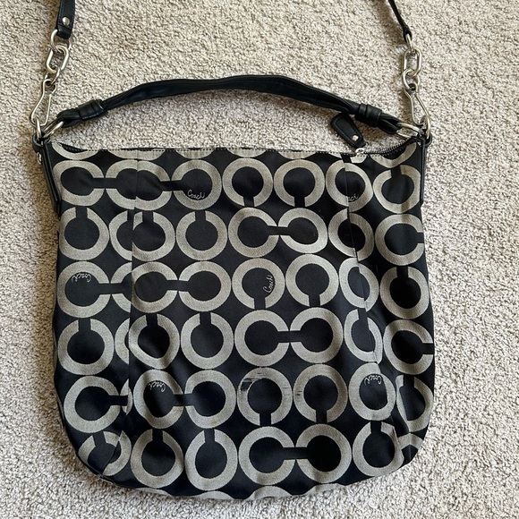 Coach Large Hobo Signature Print Handbag with Matching Wallet - Picture 6 of 9